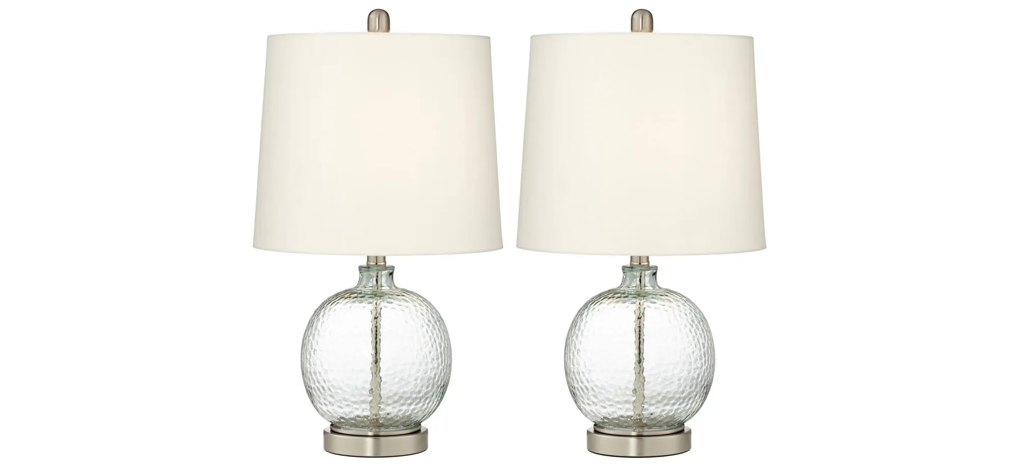 Saxby Table Lamp: Set of 2 in Brushed Nickel/Brushed Steel by Pacific Coast