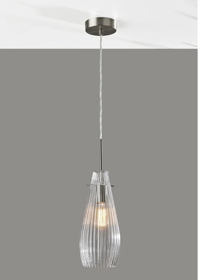 Layla Pendant in Brushed Steel by Adesso Inc