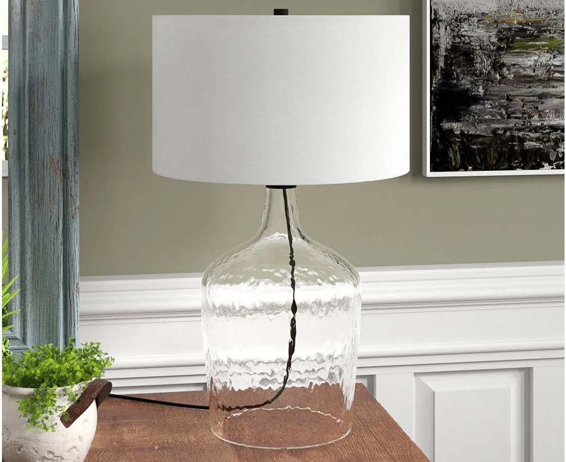 Bosco Table Lamp in Textured Clear Glass/Blackened Bronze by Hudson & Canal