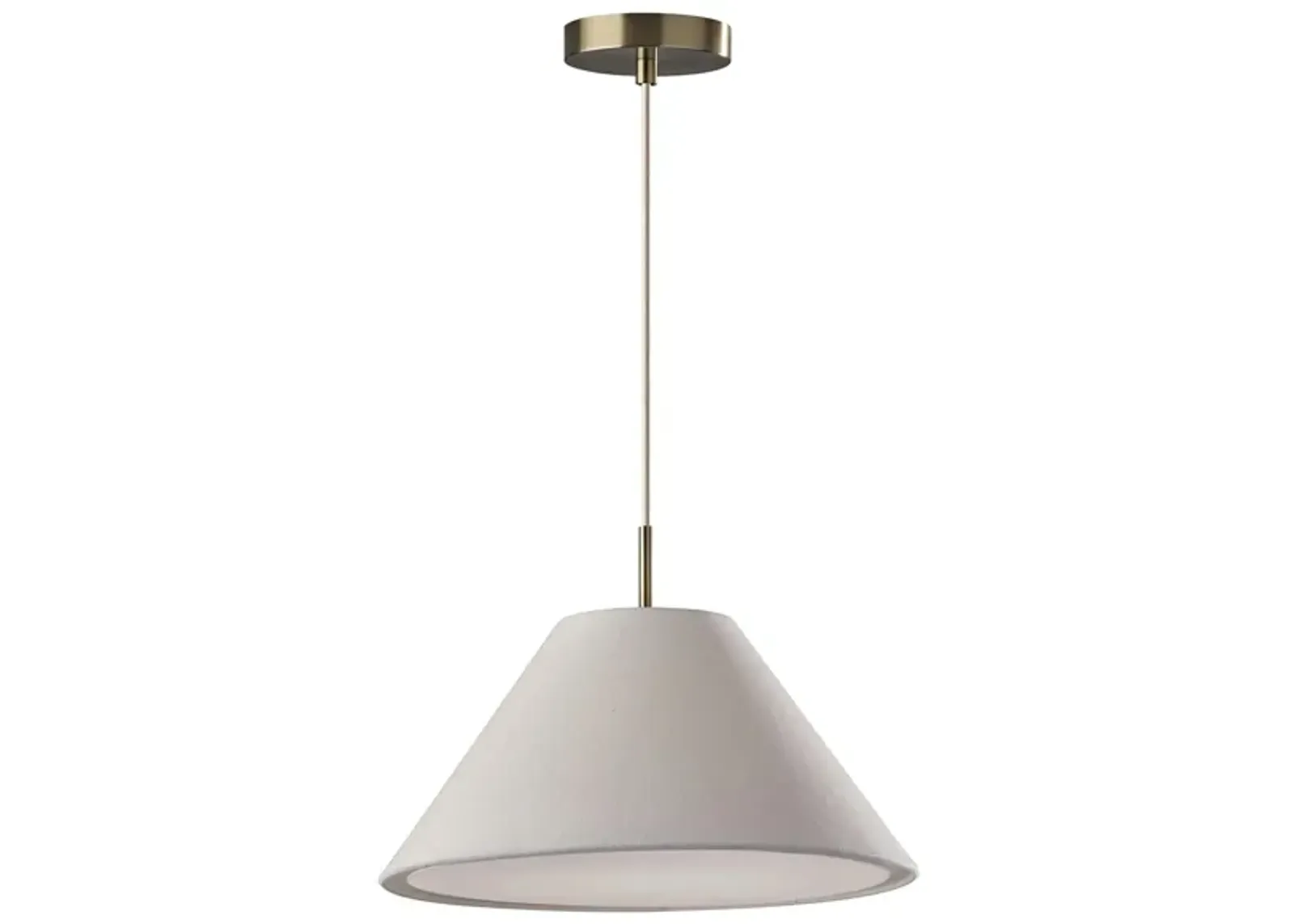 Hadley Pendant Light in White /Antique Brass by Adesso Inc