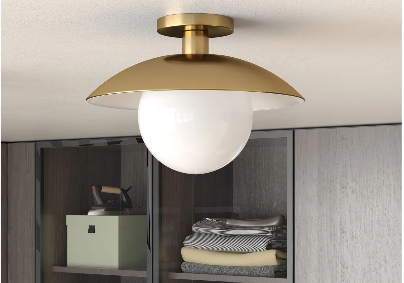 Lyuba Semi Flush Mount in Brass by Hudson & Canal