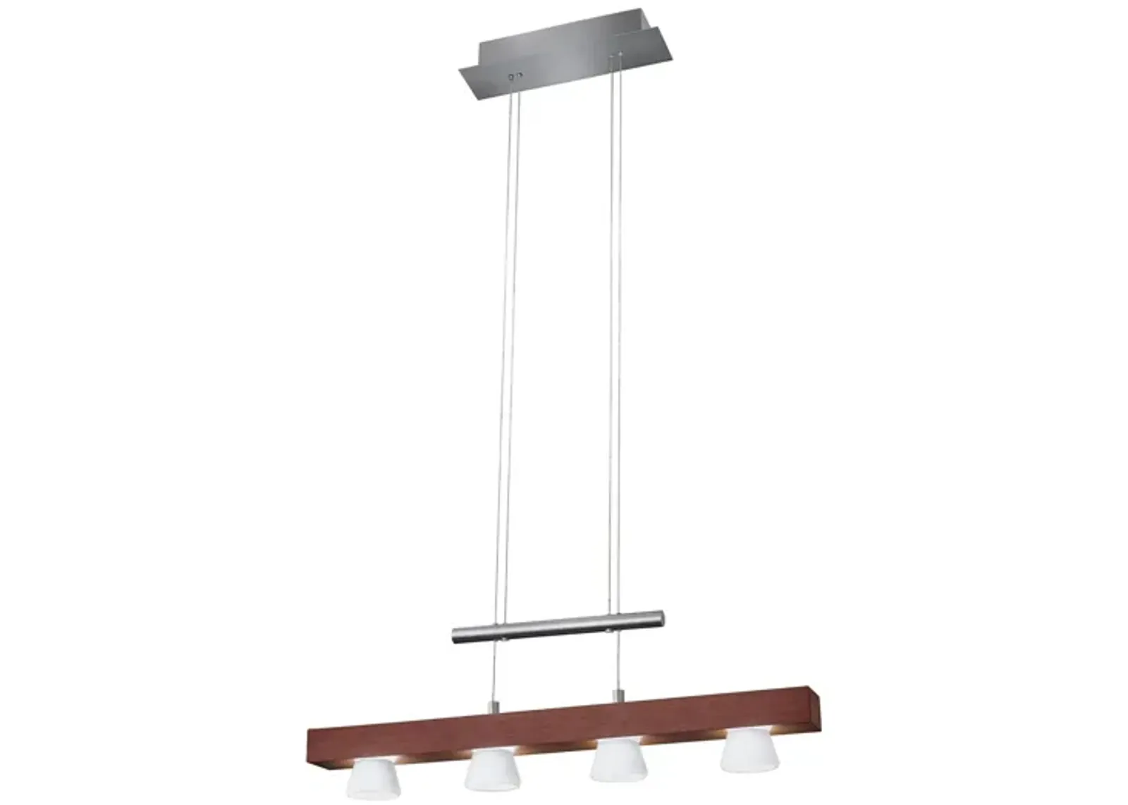 Burlington LED 4 Light Pendant in Walnut Wood by Adesso Inc