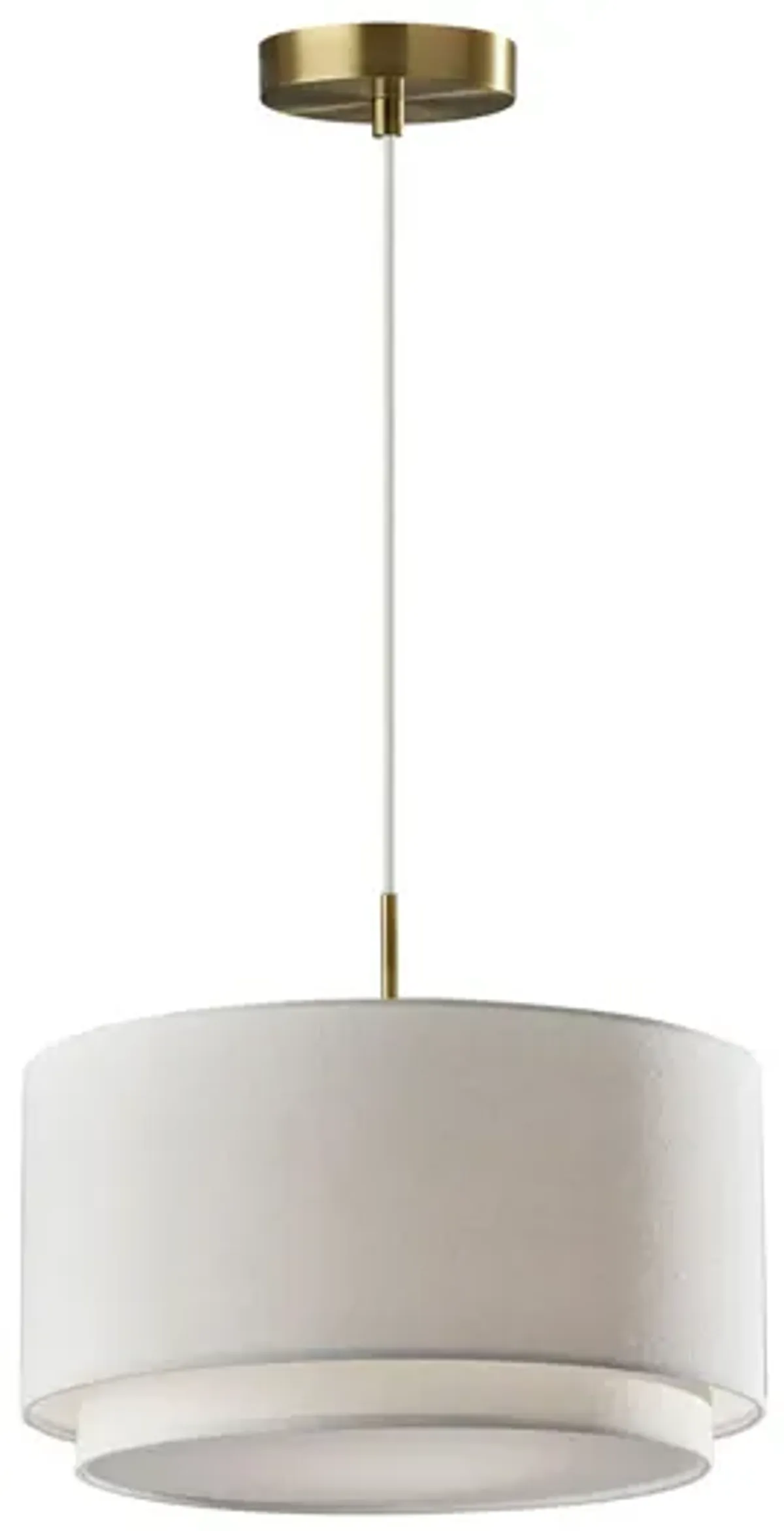 Finley Double Layer Pendant in Antiqued Brass by Adesso Inc