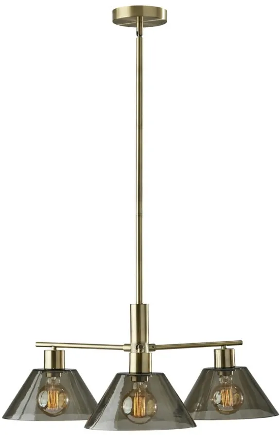 Zoe 3 Light Chandelier in Antique Brass by Adesso Inc