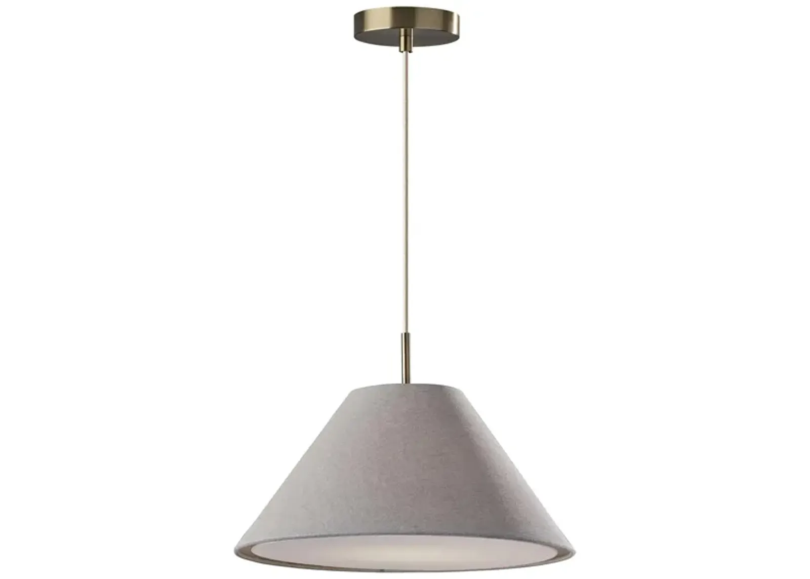 Hadley Pendant Light in Light Gray/Antique Brass by Adesso Inc