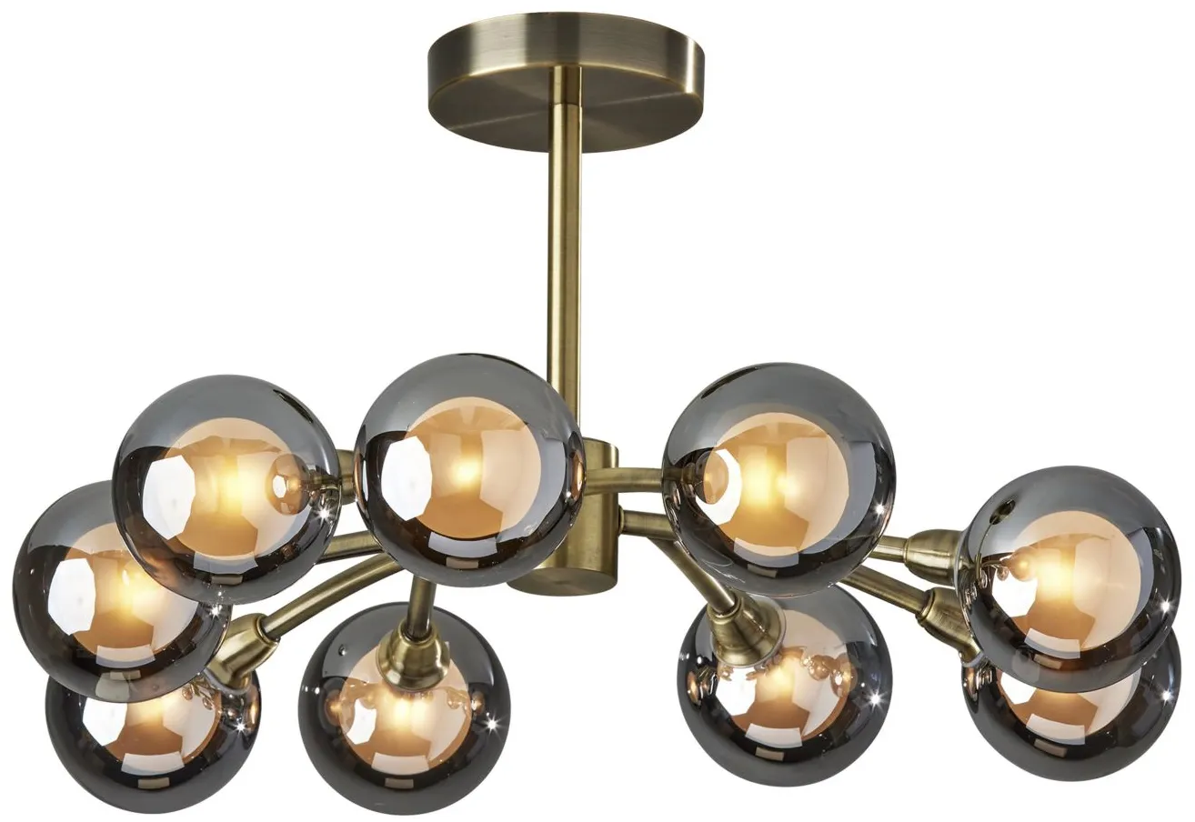 Starling LED Flush Mount Hanging Lamp in Antique Brass by Adesso Inc