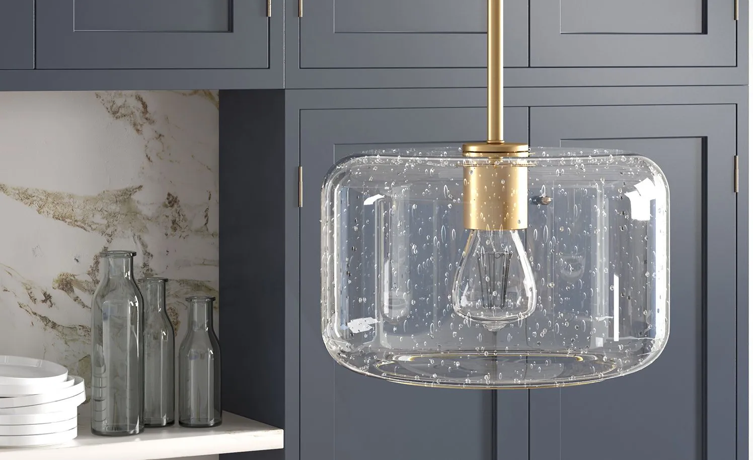 Vargas Pendant in Brass by Hudson & Canal