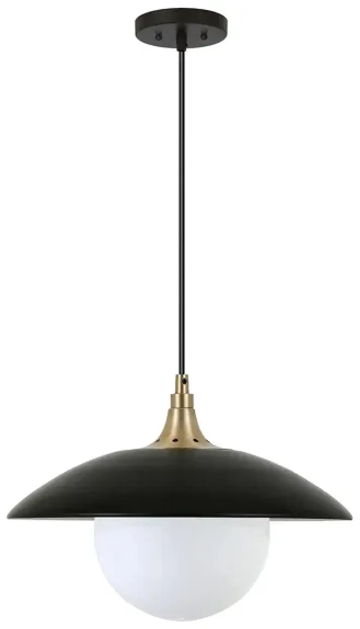 Lyuba Pendant in Matte Black/Brass by Hudson & Canal