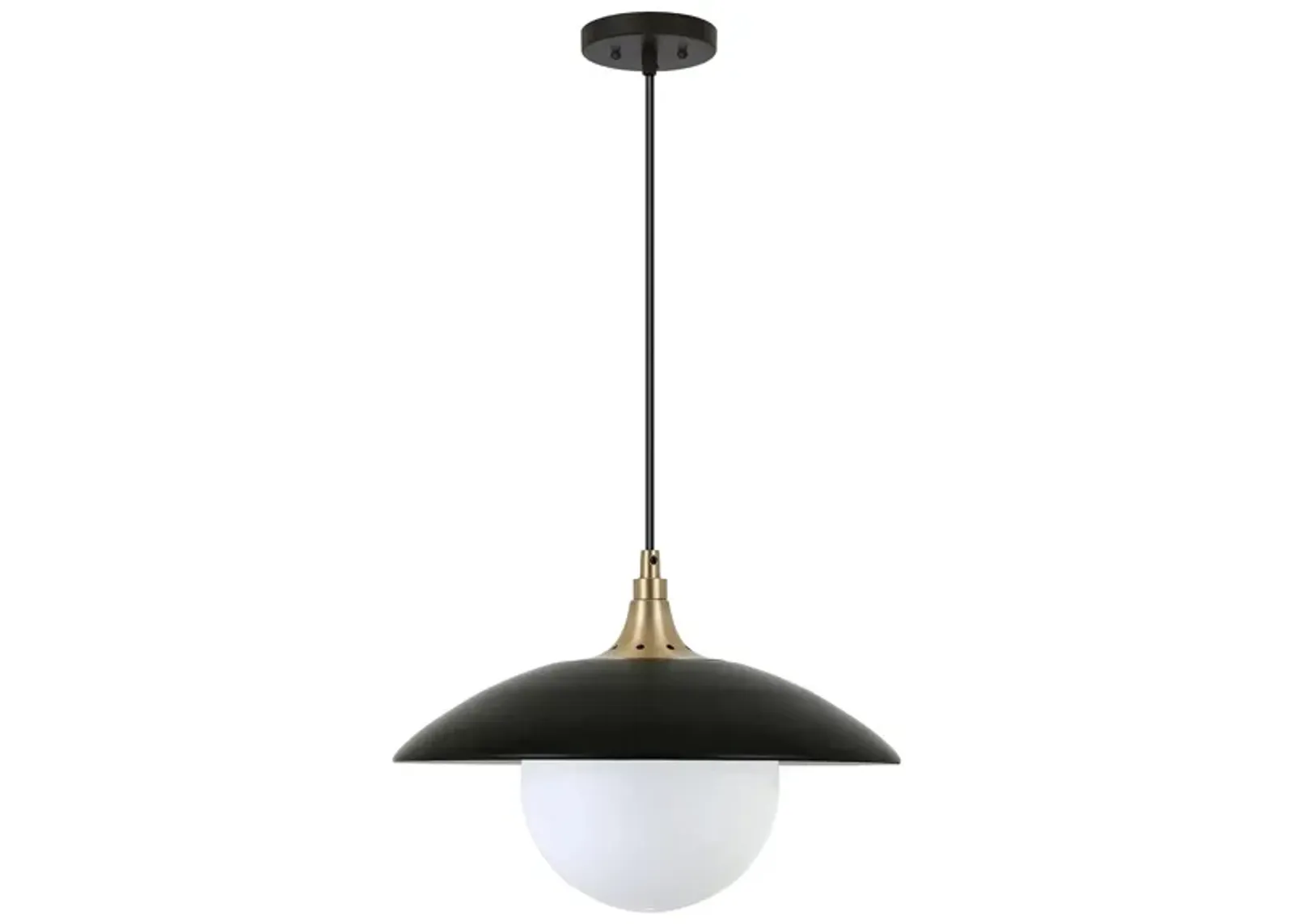 Lyuba Pendant in Matte Black/Brass by Hudson & Canal