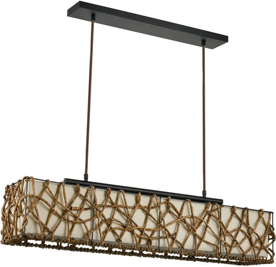 Bindan 3-Light Linear Chandelier in Natural by Stein World