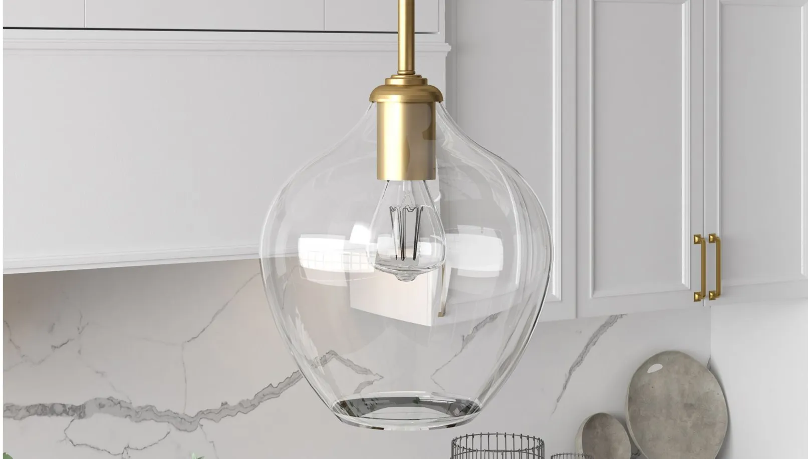 Marisa Pendant in Brass by Hudson & Canal