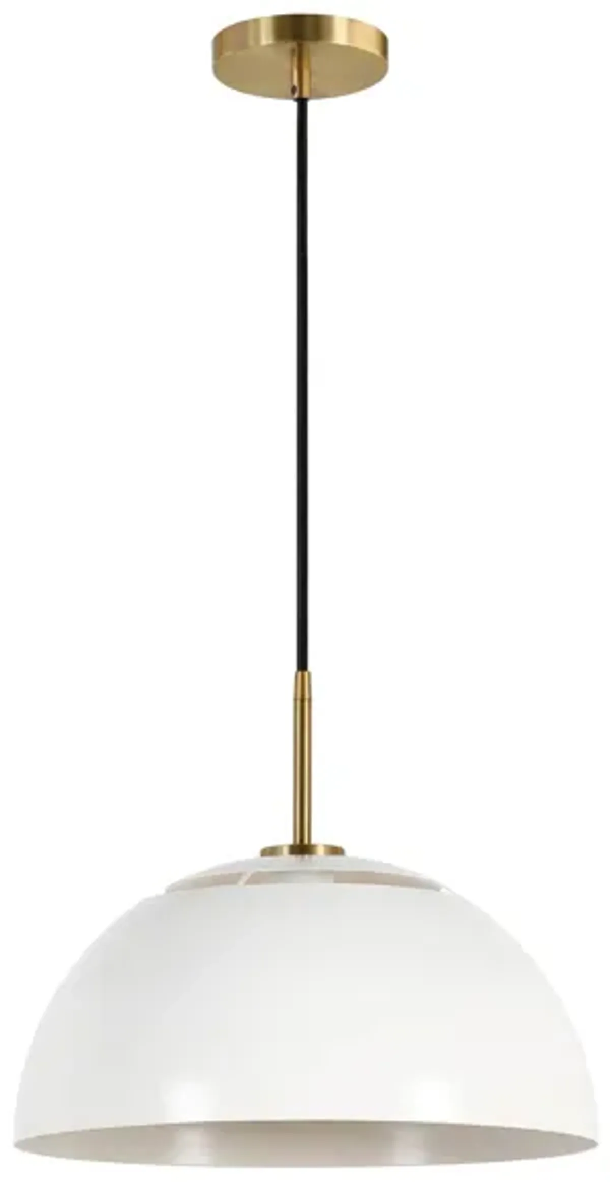 Errol Pendant in White/Brushed Brass by Hudson & Canal