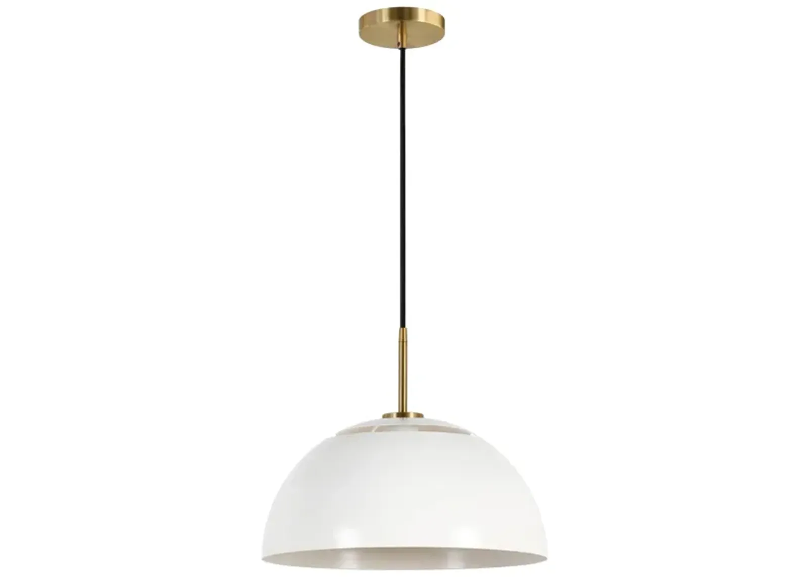 Errol Pendant in White/Brushed Brass by Hudson & Canal