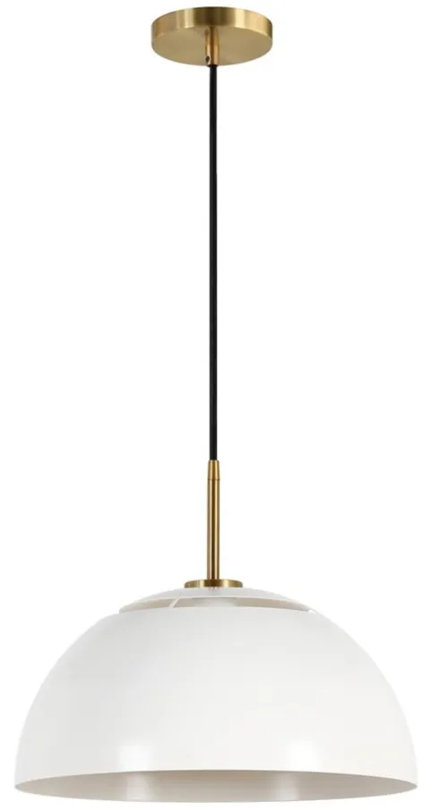 Errol Pendant in White/Brushed Brass by Hudson & Canal