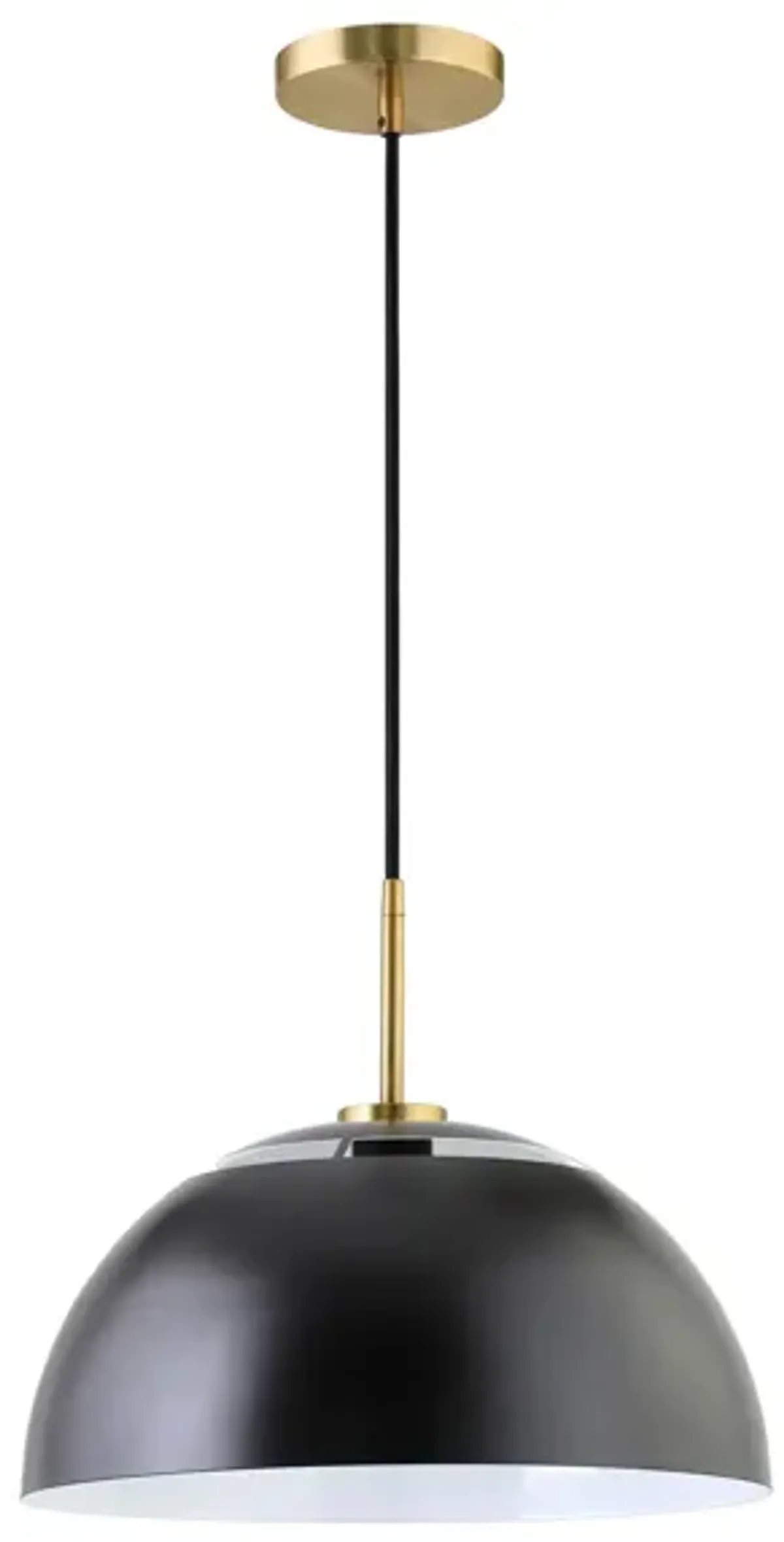 Errol Pendant in Matte Black/Brushed Brass by Hudson & Canal