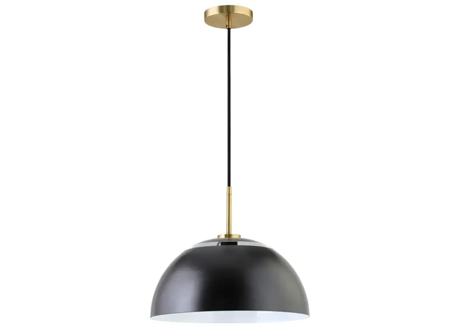 Errol Pendant in Matte Black/Brushed Brass by Hudson & Canal