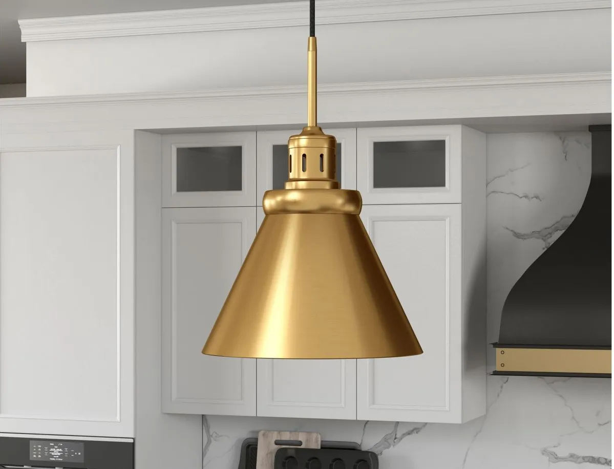 Zeno Pendant in Brushed Brass by Hudson & Canal