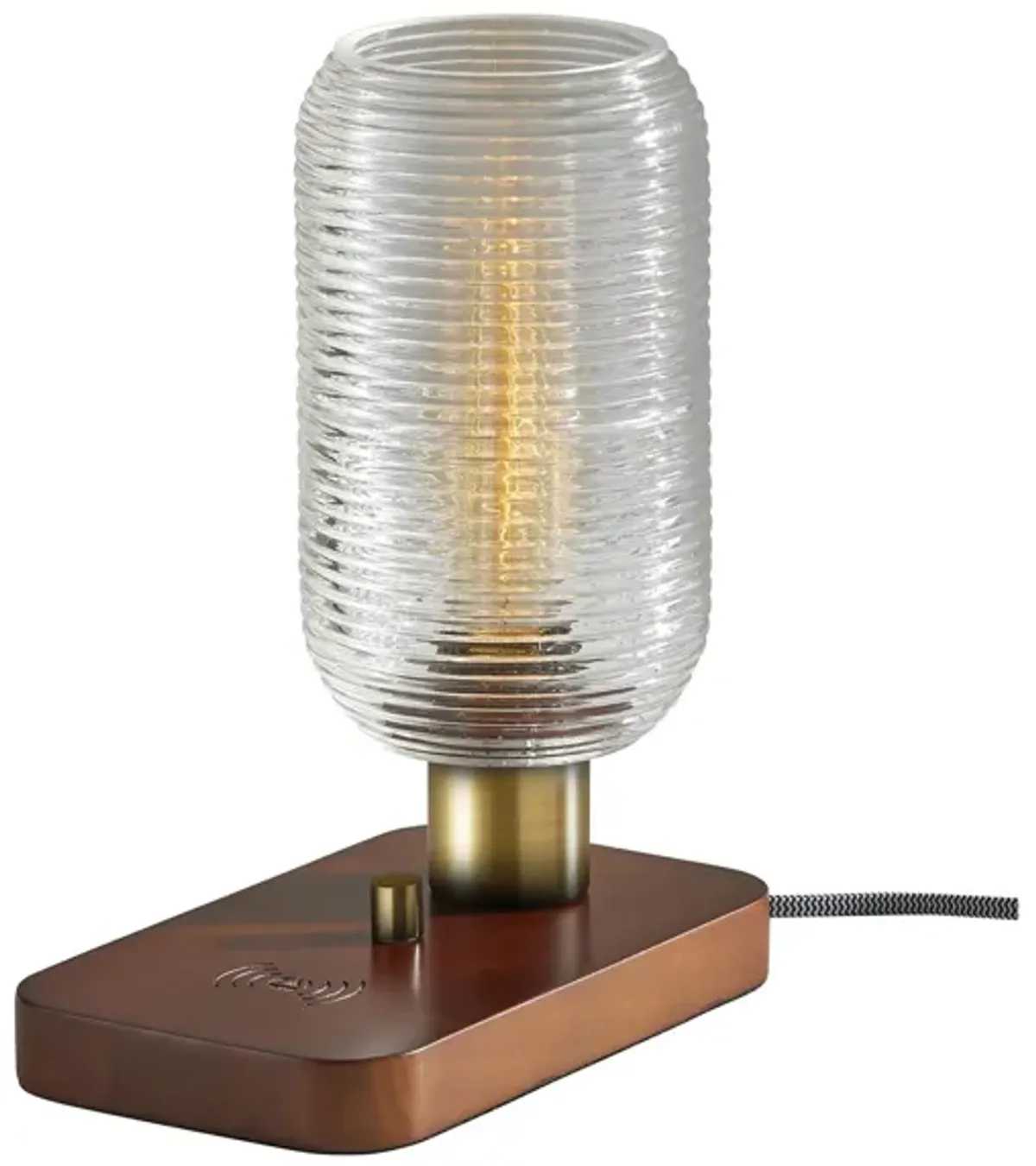 Isaac Wireless Charging Table Lantern in Antique Brass by Adesso Inc