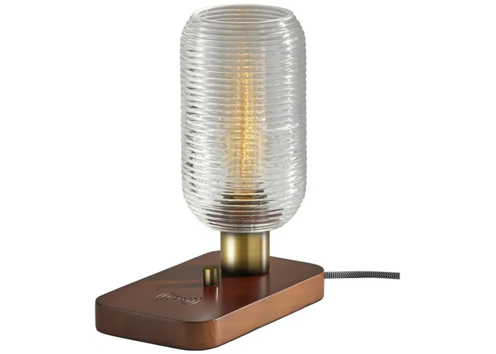 Isaac Wireless Charging Table Lantern in Antique Brass by Adesso Inc