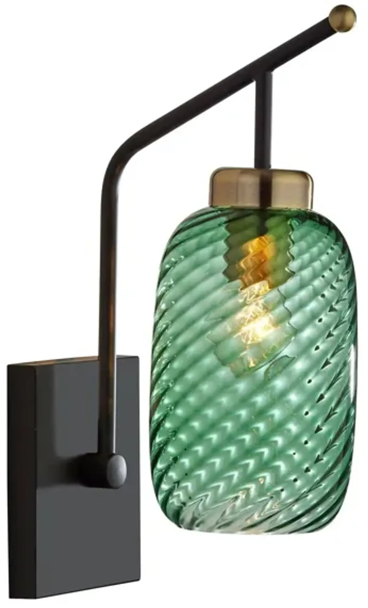 Derrick Wall Lamp in Black w. Antique Brass Accents by Adesso Inc