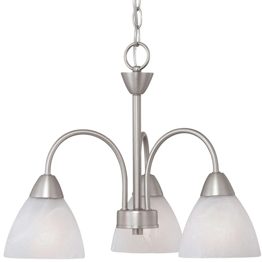 Tia 3-Light Chandelier in Matte Nickel by Stein World