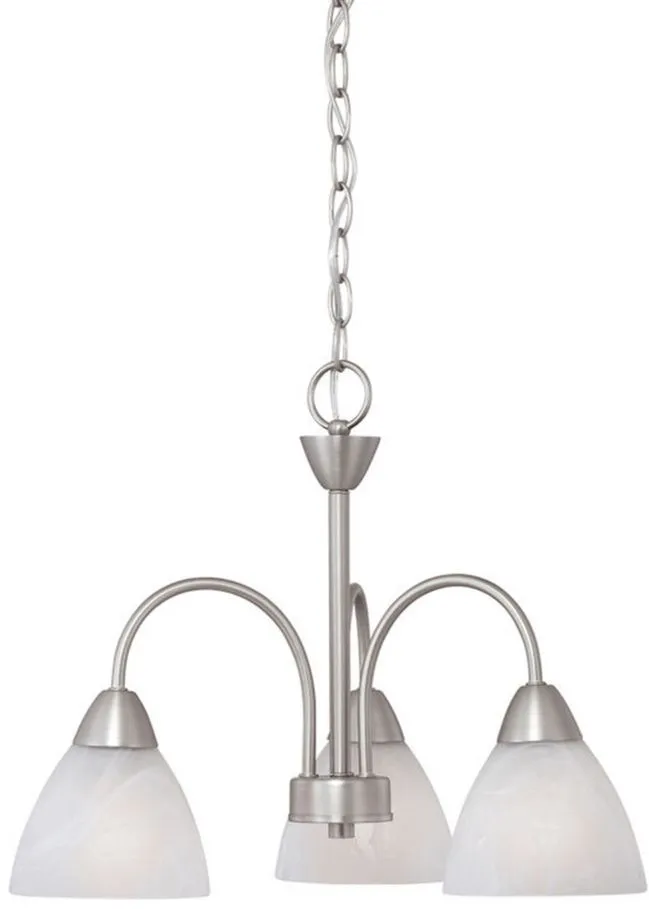 Tia 3-Light Chandelier in Matte Nickel by Stein World