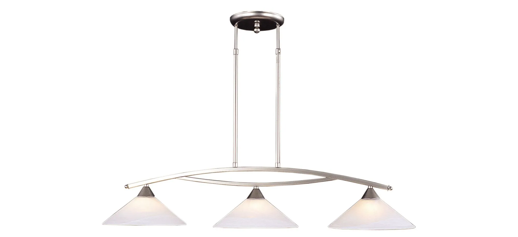 Elysburg 3-Light Linear Chandelier in Satin Nickel by Stein World