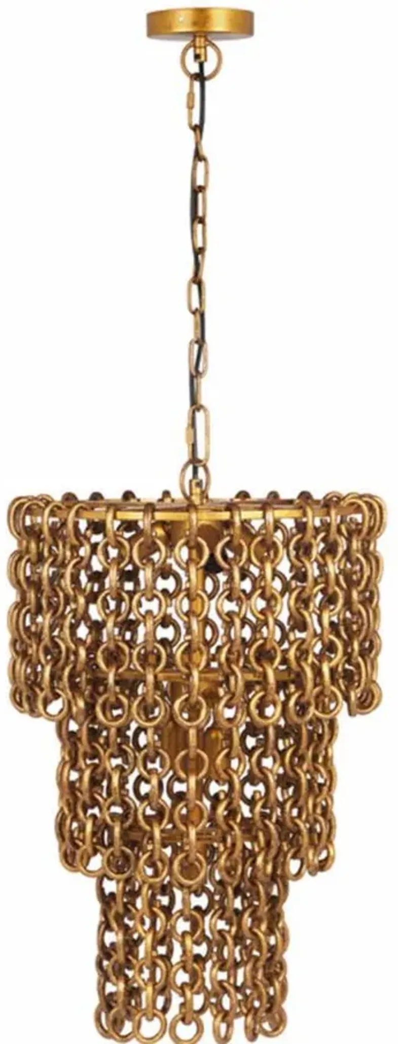 Nirsa 3-Tier Chandelier in Brass by Tov Furniture