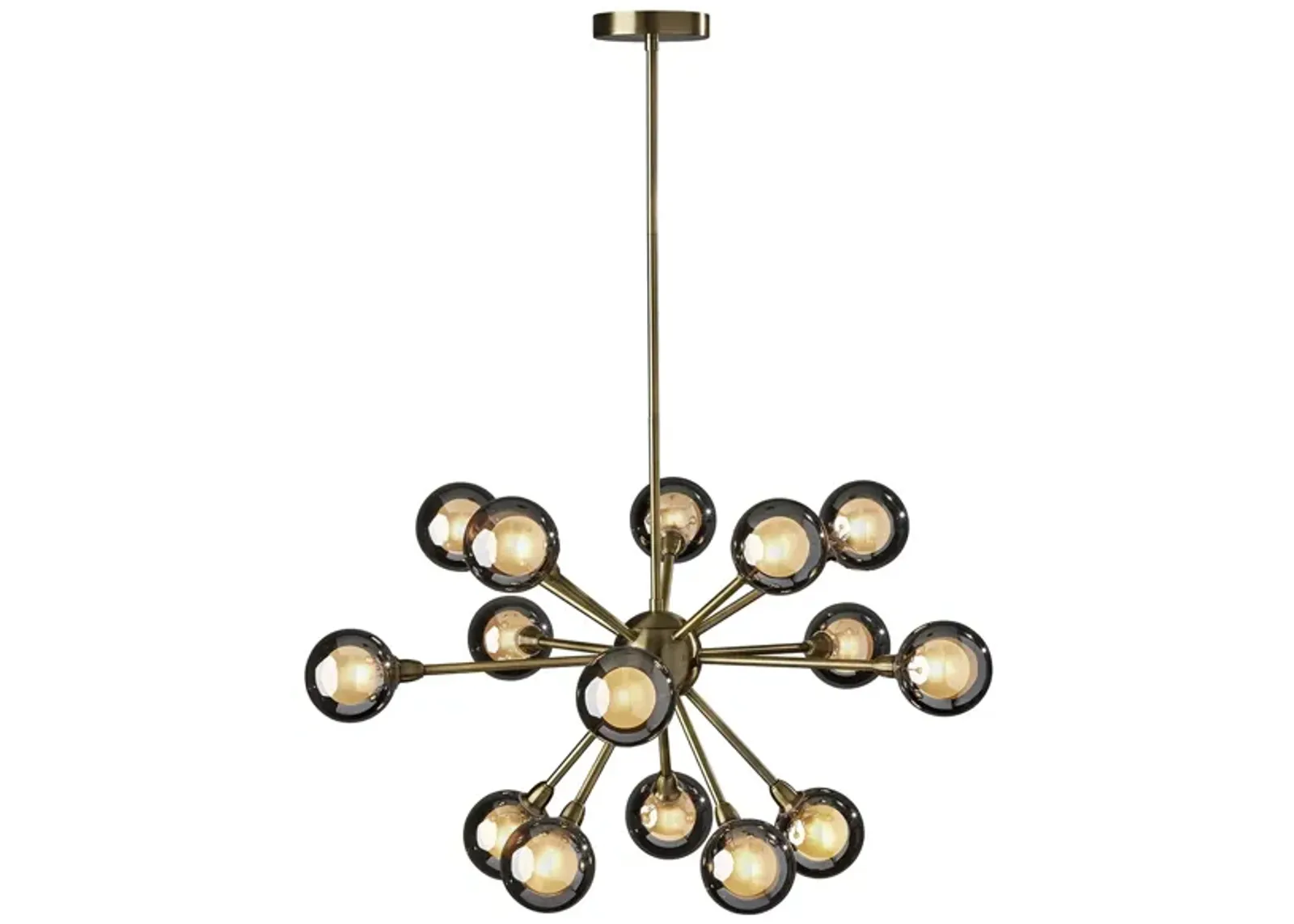 Starling LED 15 Light Chandelier Hanging Lamp in Antique Brass by Adesso Inc