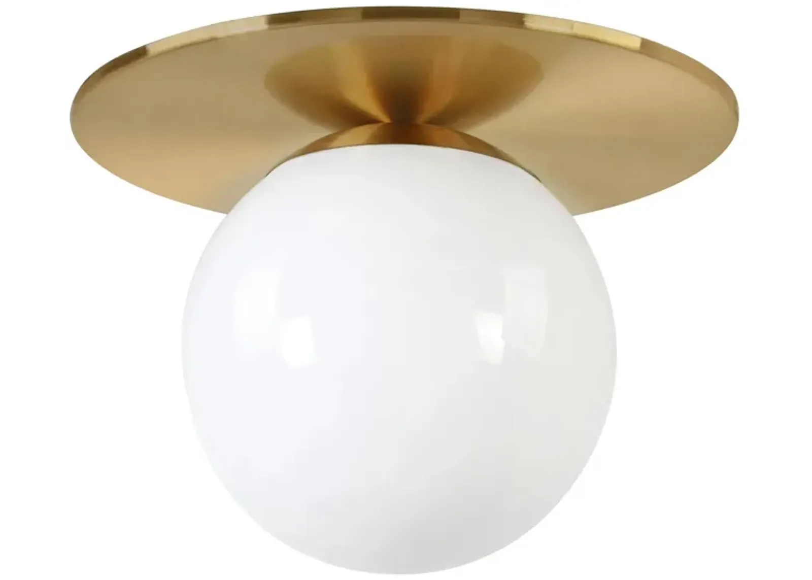 Aman Semi Flush Mount in Brushed Brass by Hudson & Canal