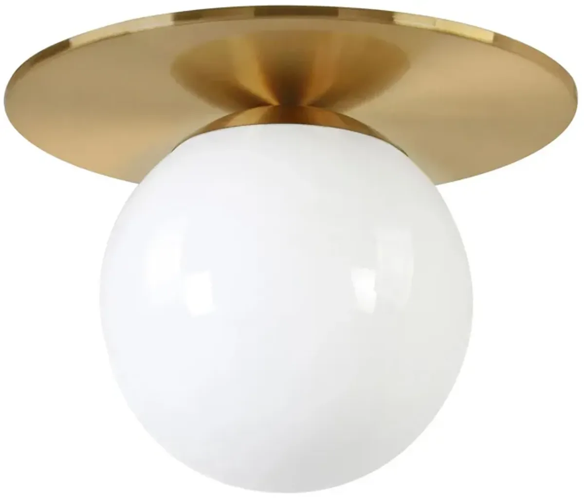 Aman Semi Flush Mount in Brushed Brass by Hudson & Canal