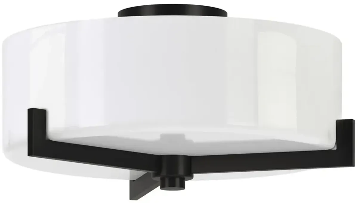 Hamlin Semi Flush Mount in Blackened Bronze by Hudson & Canal