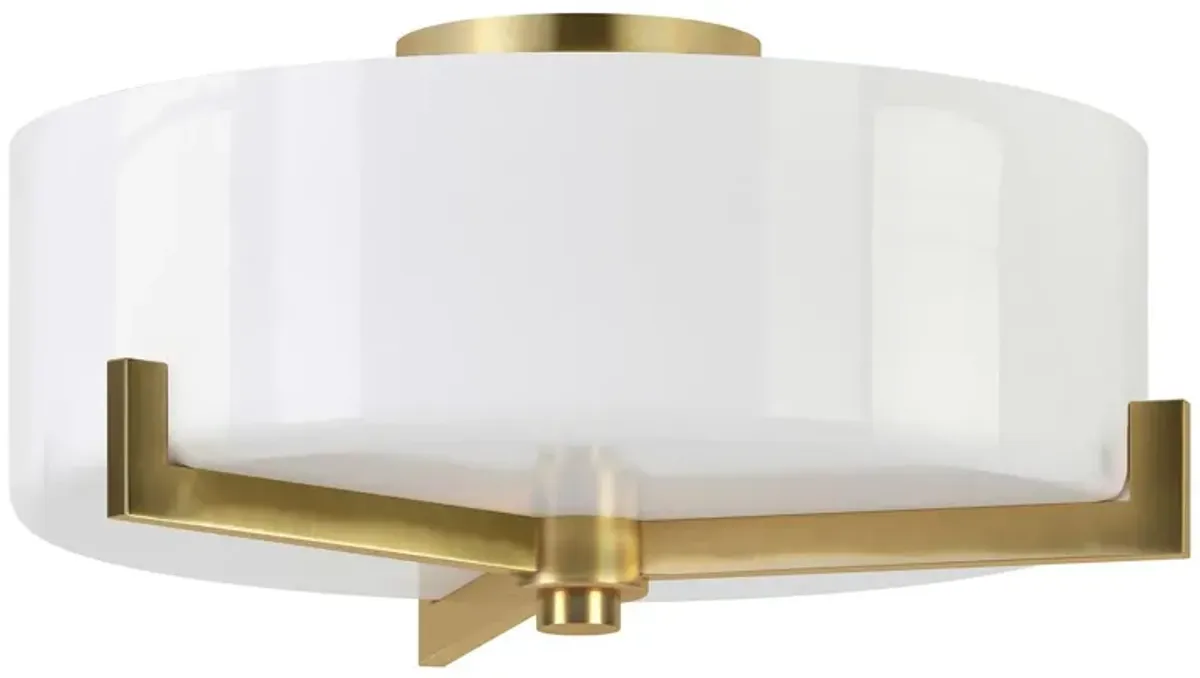 Hamlin Semi Flush Mount in Brushed Brass by Hudson & Canal