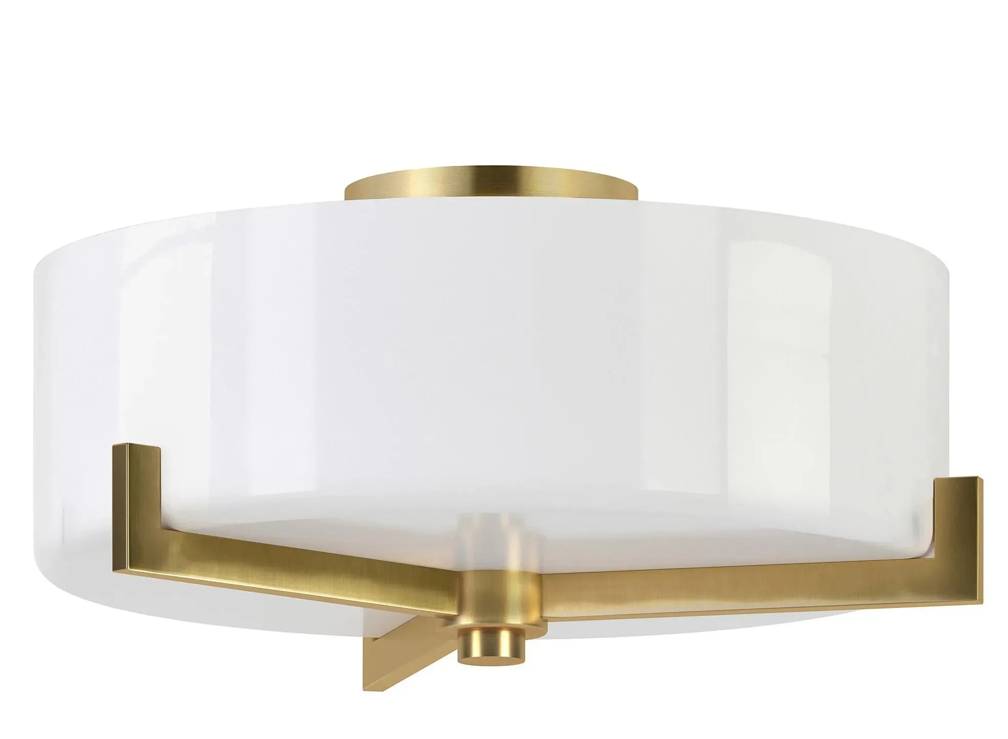 Hamlin Semi Flush Mount in Brushed Brass by Hudson & Canal