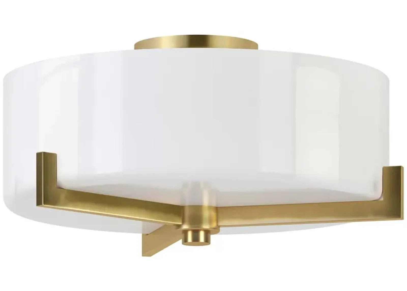 Hamlin Semi Flush Mount in Brushed Brass by Hudson & Canal