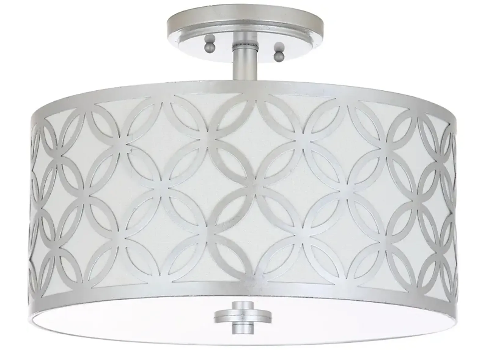 Cecily Leaf Trellis Semi-Flush Mount in Silver by Safavieh