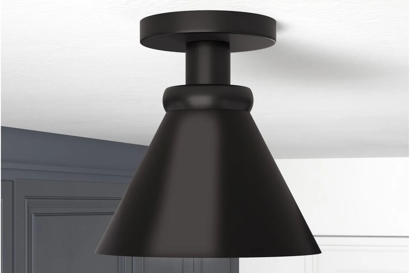 Marcio Semi Flush Mount in Blackened Bronze by Hudson & Canal