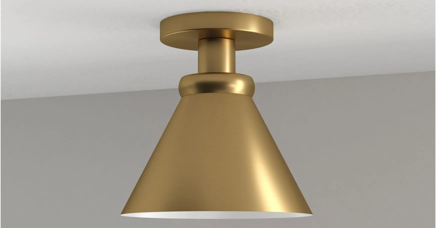 Marcio Semi Flush Mount in Brushed Brass by Hudson & Canal