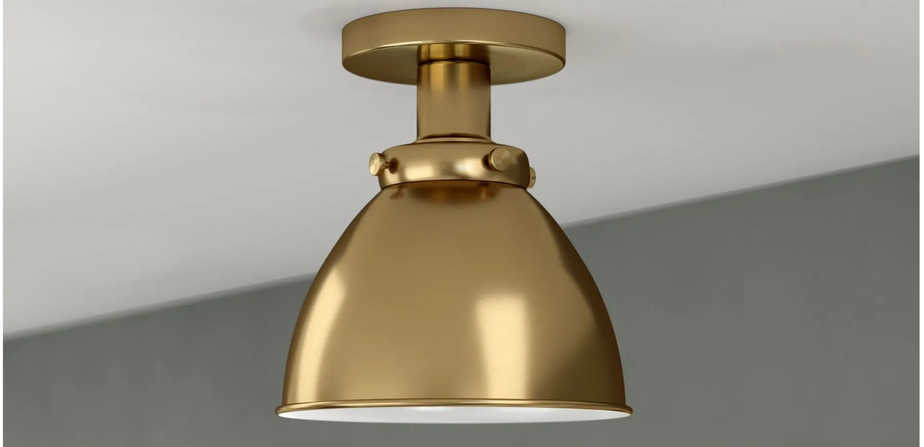 Pari Semi Flush Mount in Brushed Brass by Hudson & Canal