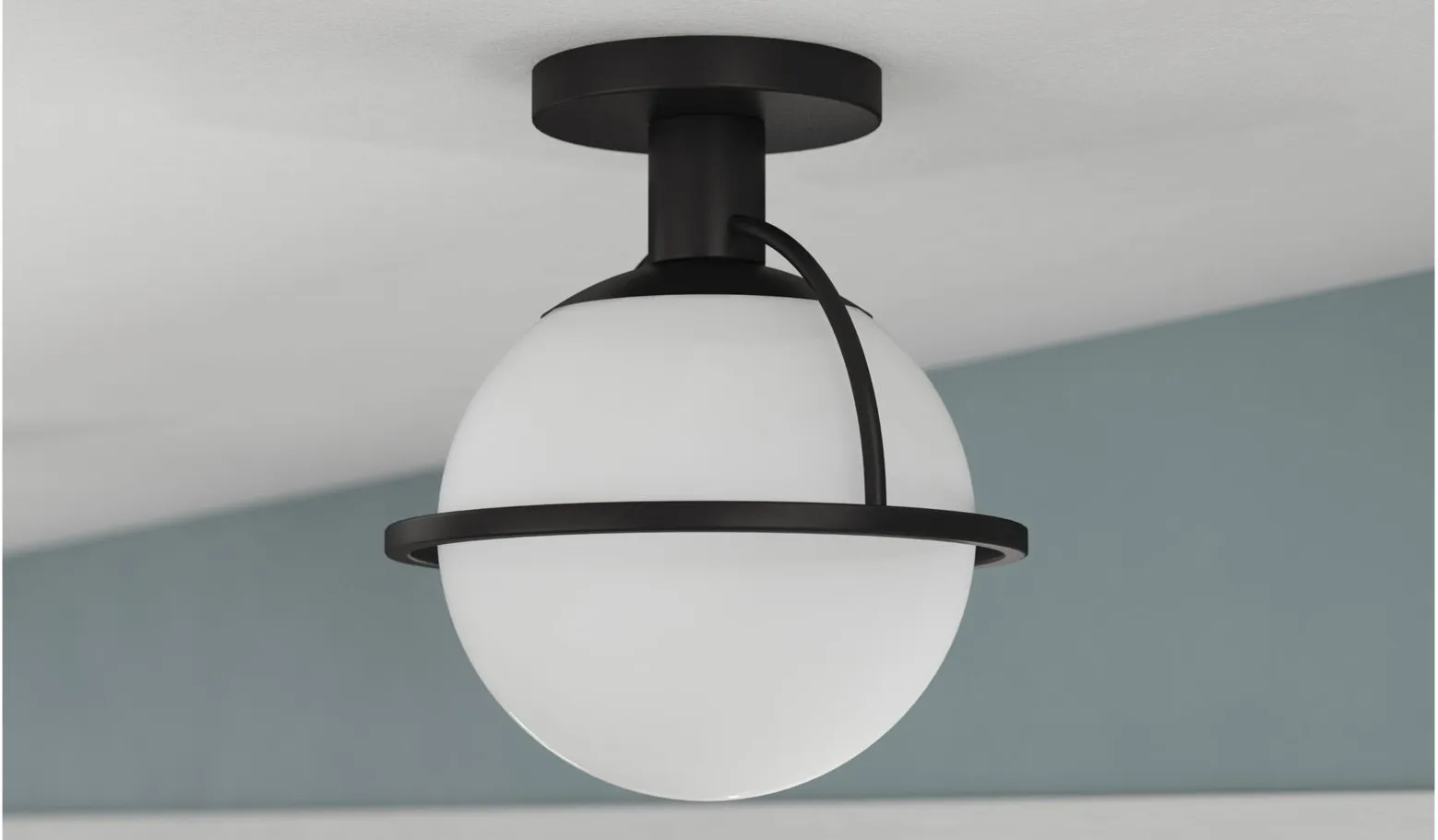 Limbani Semi Flush Mount in Blackened Bronze by Hudson & Canal