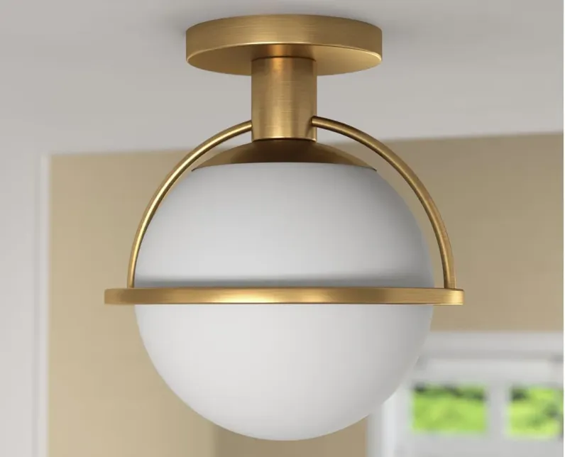 Limbani Semi Flush Mount in Antique Brass by Hudson & Canal