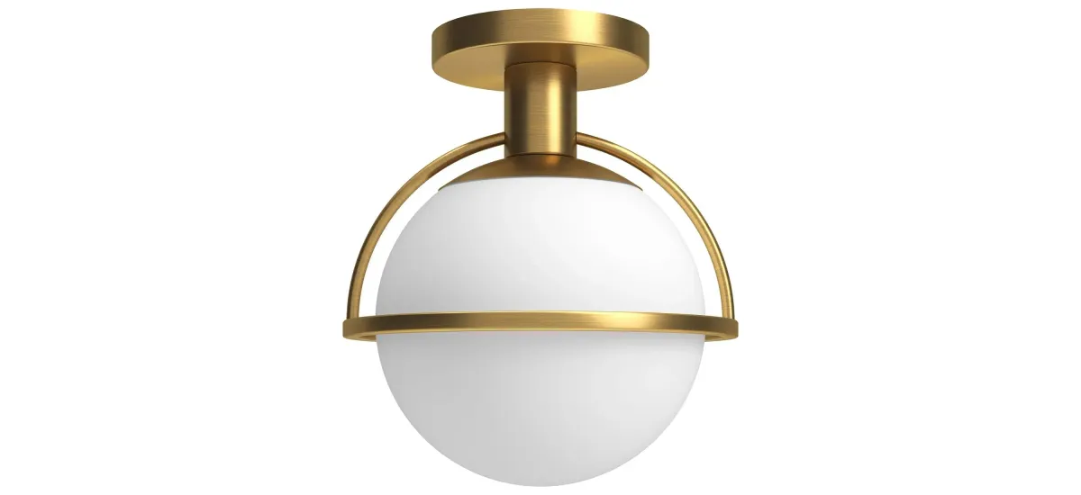 Limbani Semi Flush Mount in Antique Brass by Hudson & Canal