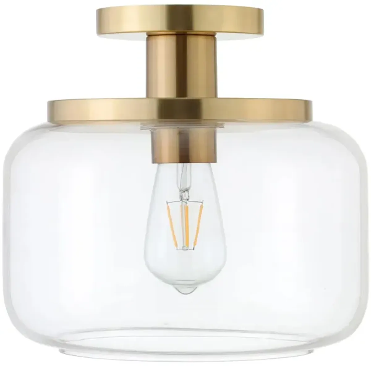 Gillian Semi Flush Mount in Brushed Brass by Hudson & Canal