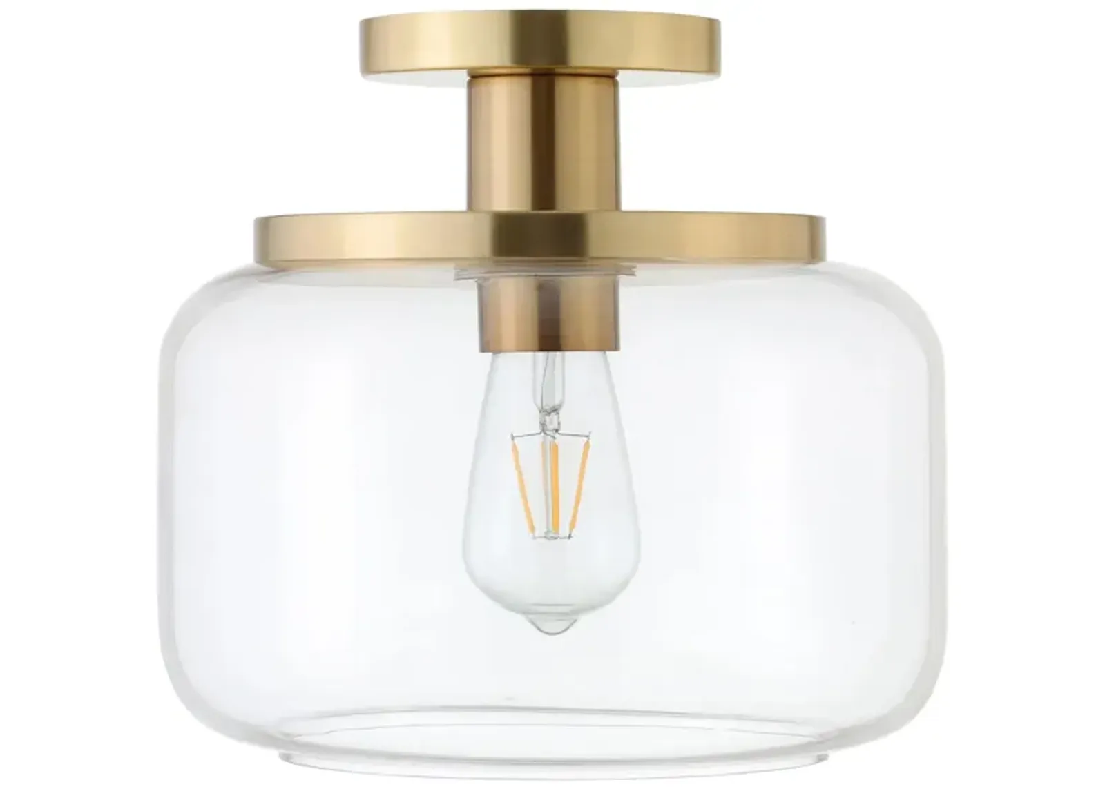 Gillian Semi Flush Mount in Brushed Brass by Hudson & Canal