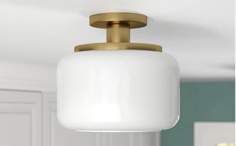 Gillian Semi Flush Mount in Brushed Brass by Hudson & Canal