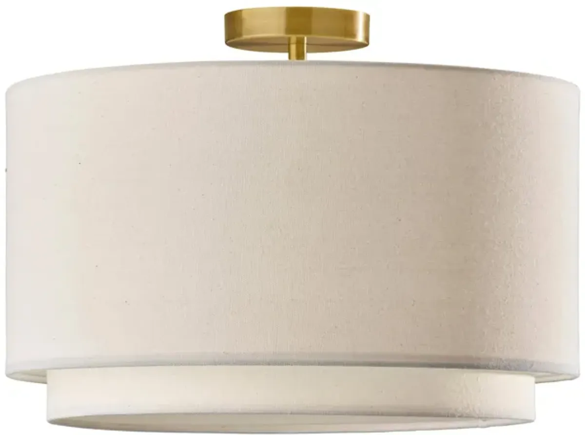 Finley Double Layer Flush Mount in Antiqued Brass by Adesso Inc