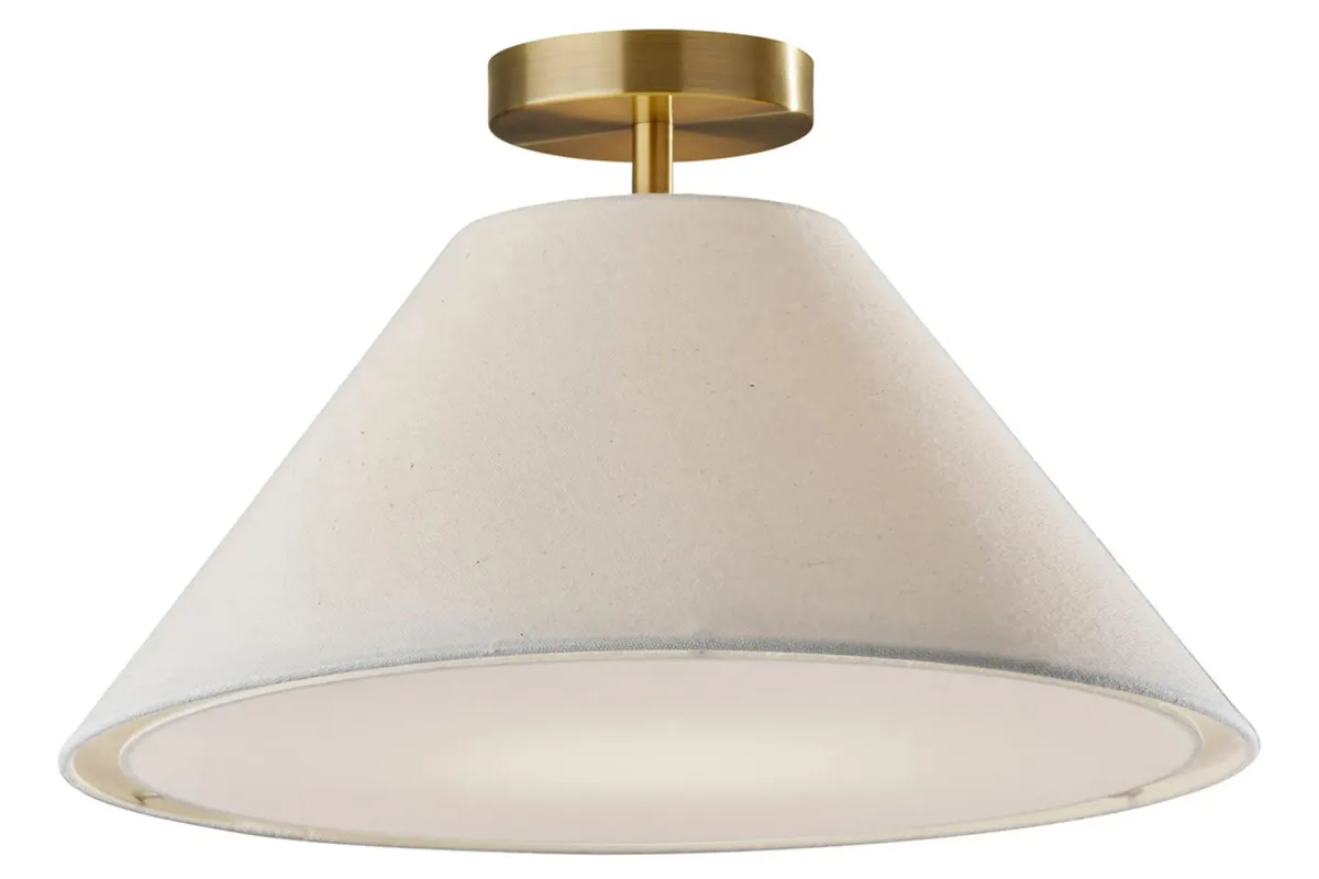 Finley Tapered Flush Mount in Antiqued Brass by Adesso Inc