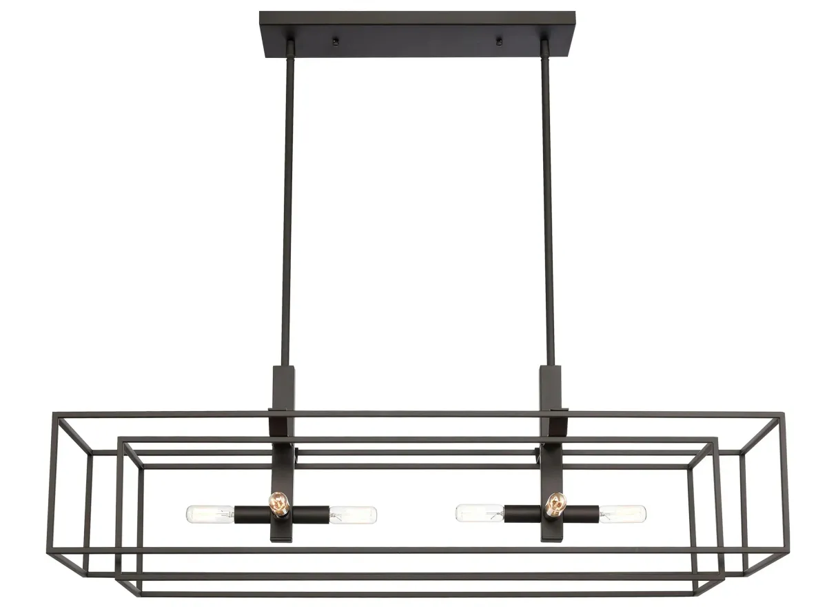 Kinsley 8-Light Linear Chandelier in Oil Rubbed Bronze by Stein World