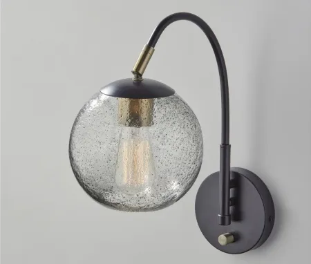 Edie Wall Lamp in Dark Bronze w/ Brass Accents by Adesso Inc