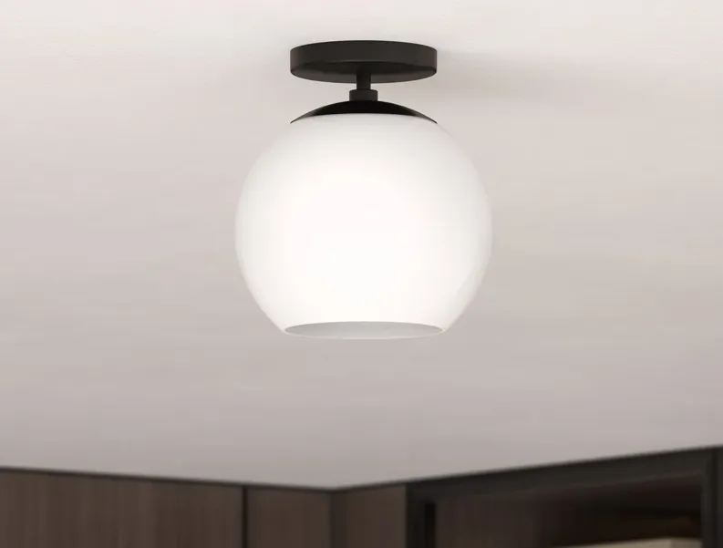 Alexa Semi-Flush Mount in Matte Black by Hudson & Canal